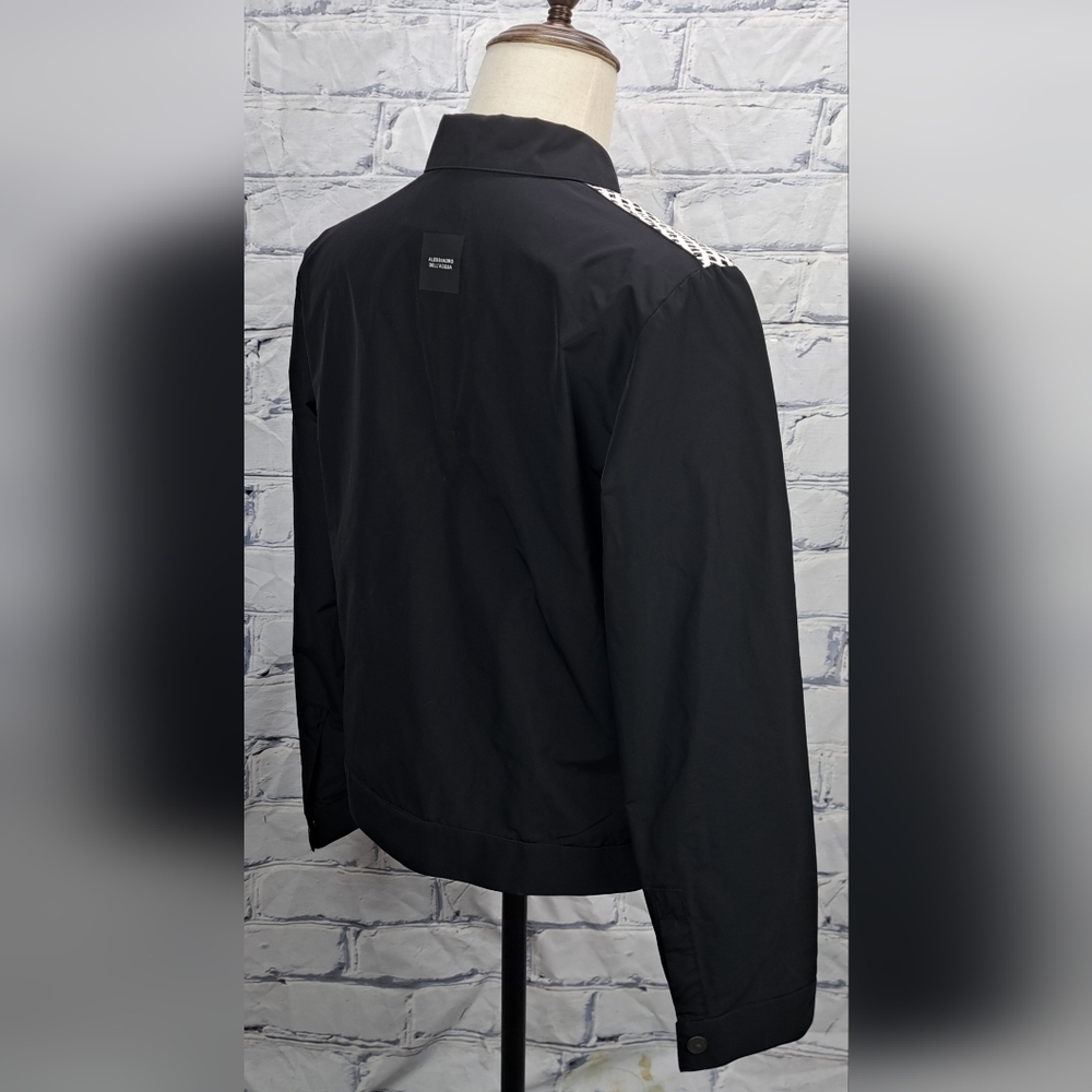 NWT Alessandro Dell'acqua Full Zip Jacket Fashion Woven Black Large / 50 - Picture 10 of 16